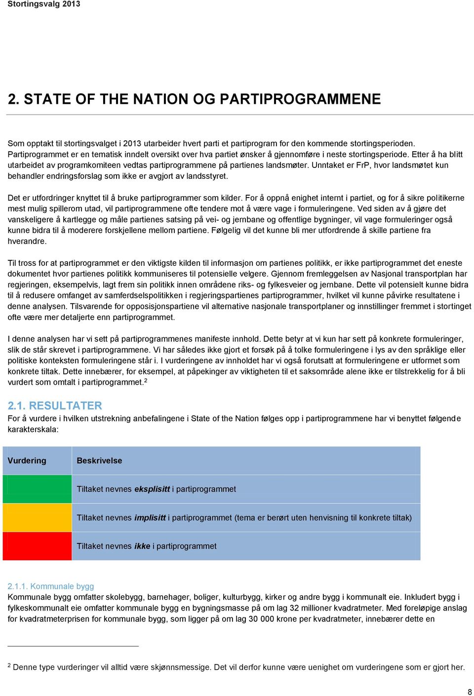 Etter å ha blitt utarbeidet av programkomiteen vedtas partiprogrammene på partienes landsmøter. Unntaket er FrP, hvor landsmøtet kun behandler endringsforslag som ikke er avgjort av landsstyret.