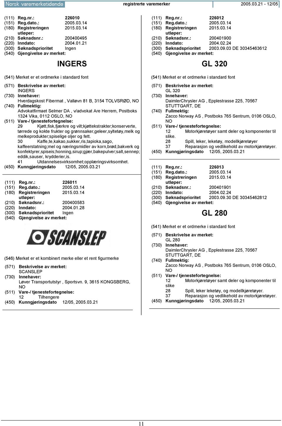 21 INGERS INGERS Hverdagskost Fibermat, Valløvn 81 B, 3154 TOLVSRØD, Advokatfirmaet Selmer DA, v/advokat Are Herrem, Postboks 1324 Vika, 0112 OSLO, 29 Kjøtt,fisk,fjærkre og