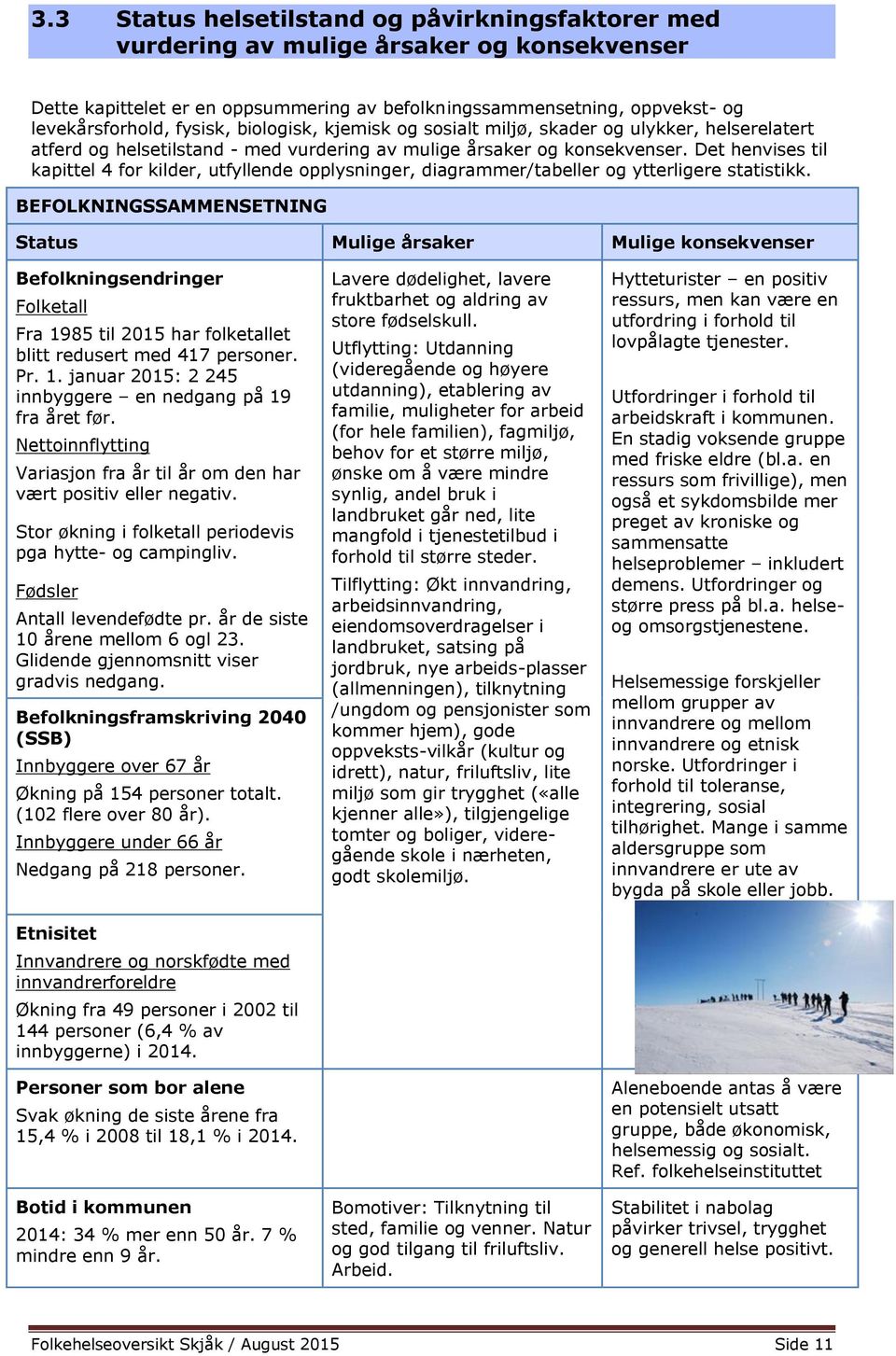 Det henvises til kapittel 4 for kilder, utfyllende opplysninger, diagrammer/tabeller og ytterligere statistikk.