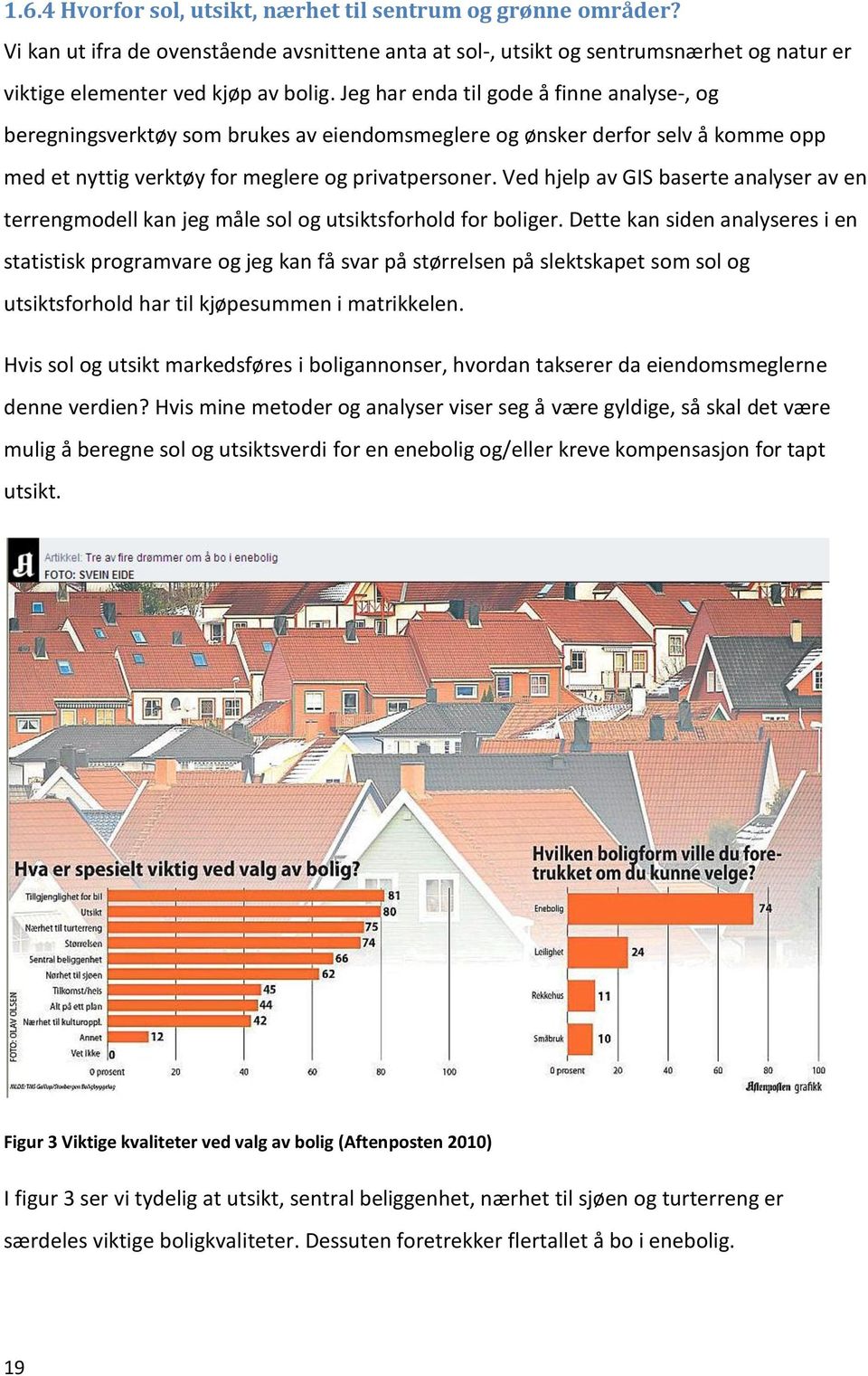 Ved hjelp av GIS baserte analyser av en terrengmodell kan jeg måle sol og utsiktsforhold for boliger.