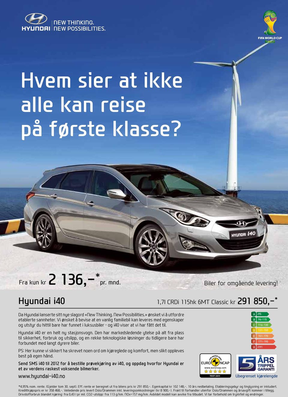 Vi ønsket å bevise at en vanlig familiebil kan leveres med egenskaper og utstyr du hittil bare har funnet i luksusbiler og i40 viser at vi har fått det til. Hyundai i40 er en helt ny stasjonsvogn.