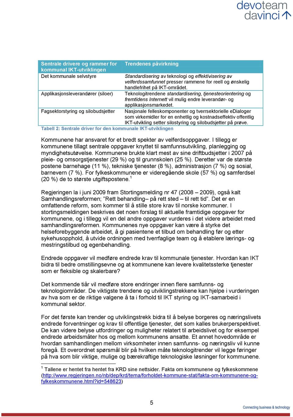 Teknologitrendene standardisering, tjenesteorientering og fremtidens Internett vil mulig endre leverandør- og applikasjonsmarkedet.