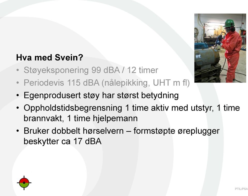 m fl) Egenprodusert støy har størst betydning Oppholdstidsbegrensning