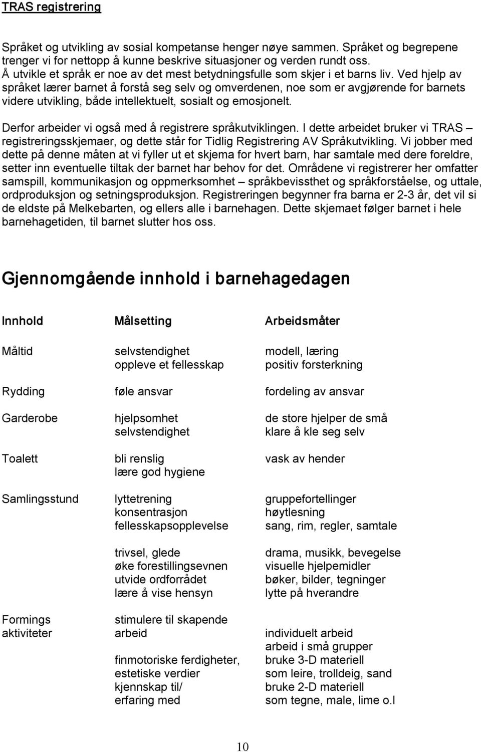 Ved hjelp av språket lærer barnet å forstå seg selv og omverdenen, noe som er avgjørende for barnets videre utvikling, både intellektuelt, sosialt og emosjonelt.