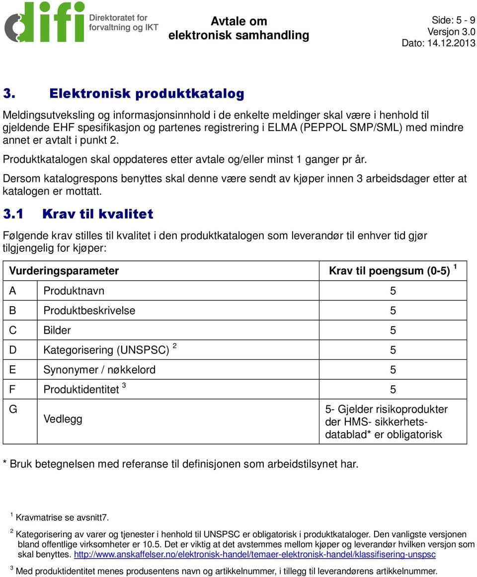 mindre annet er avtalt i punkt 2. Produktkatalogen skal oppdateres etter avtale og/eller minst 1 ganger pr år.