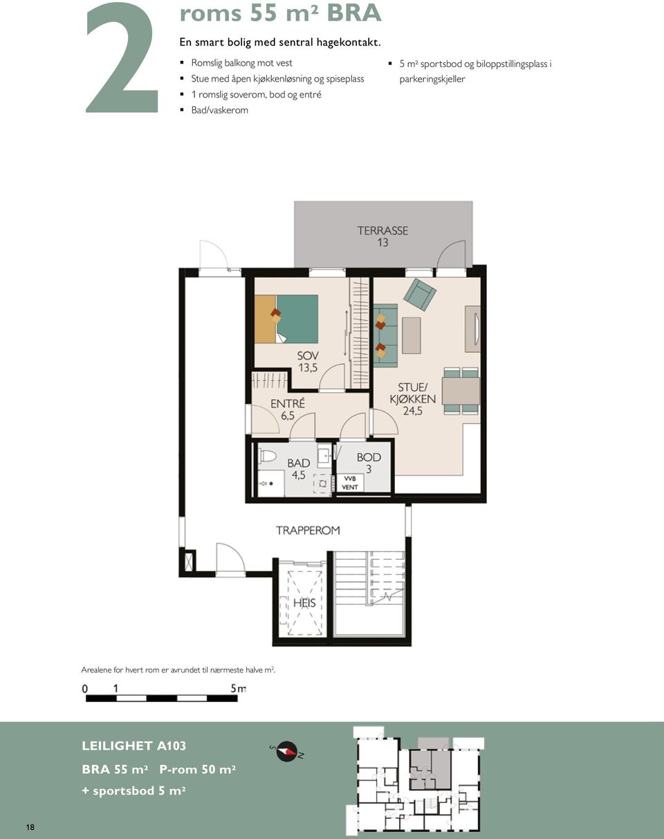 bod og entré Bad/vaskerom 5 m² sportsbod og biloppstillingsplass i parkeringskjeller