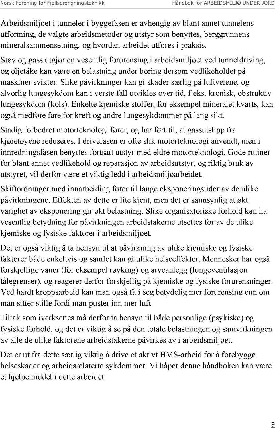 Slike påvirkninger kan gi skader særlig på luftveiene, og alvorlig lungesykdom kan i verste fall utvikles over tid, f.eks. kronisk, obstruktiv lungesykdom (kols).