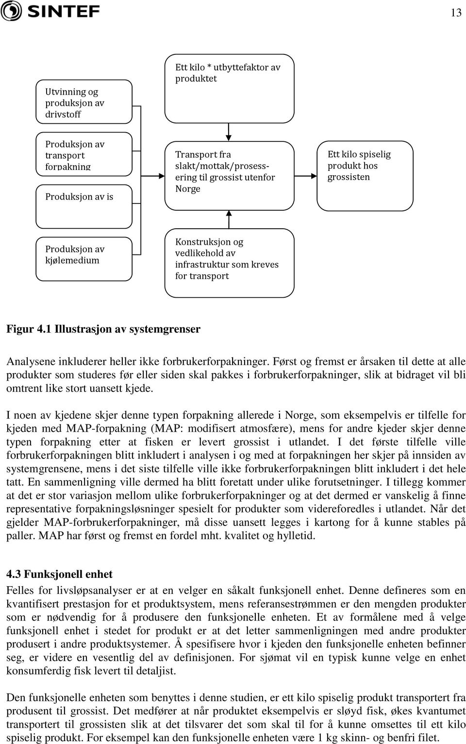 1 Illustrasjon av systemgrenser Analysene inkluderer heller ikke forbrukerforpakninger.