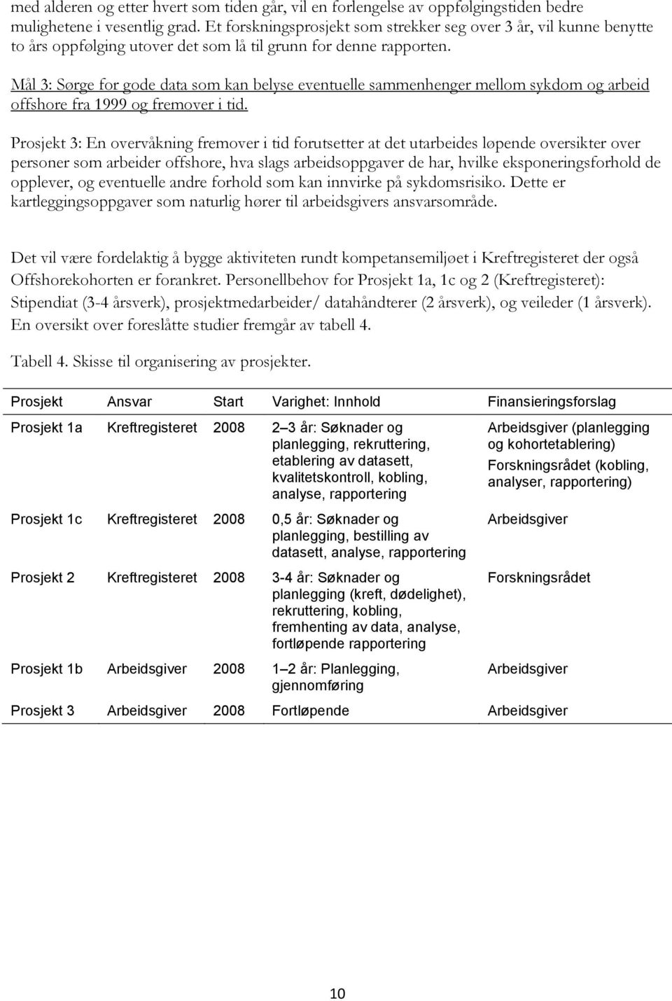 Mål 3: Sørge for gode data som kan belyse eventuelle sammenhenger mellom sykdom og arbeid offshore fra 1999 og fremover i tid.