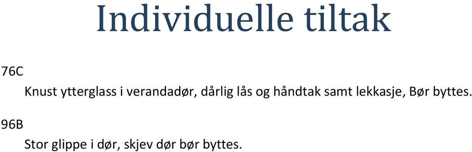 og håndtak samt lekkasje, Bør byttes.