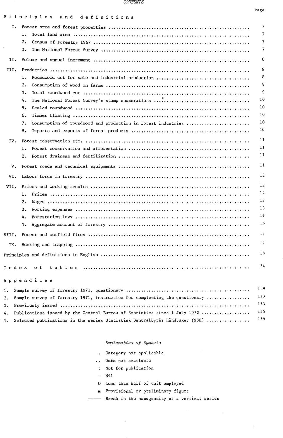 Consumption of roundwood and production in forest industries 8. Imports and exports of forest products IV. Forest conservation etc.. Forest conservation and afforestation 2.