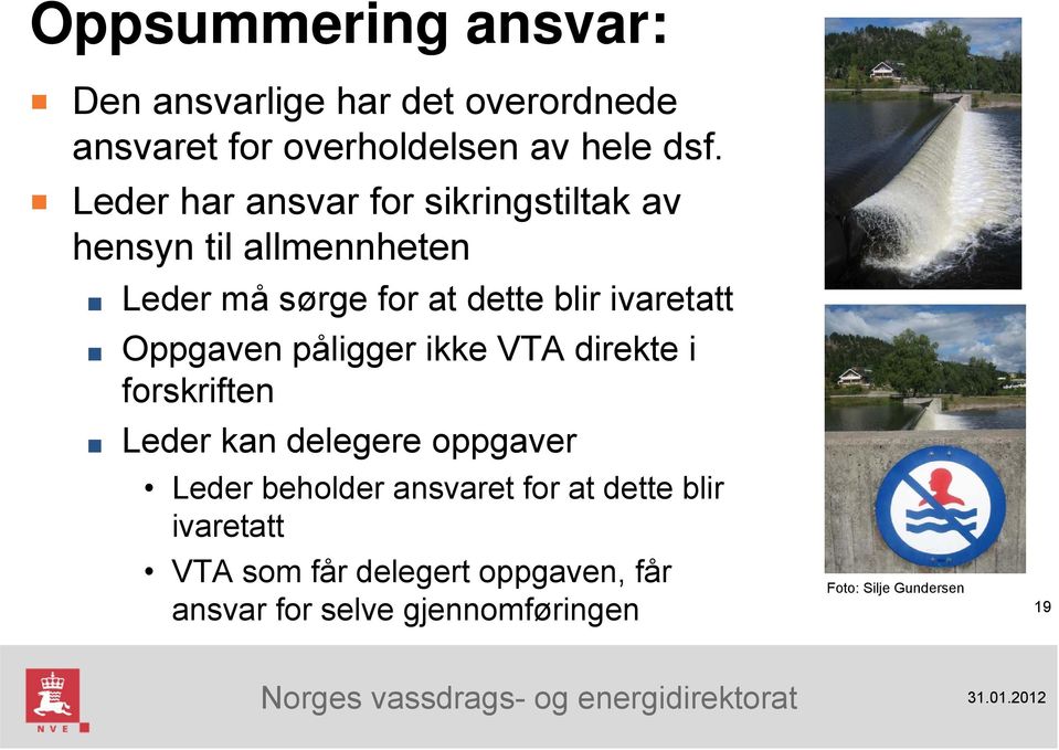 Oppgaven påligger ikke VTA direkte i forskriften Leder kan delegere oppgaver Leder beholder ansvaret for