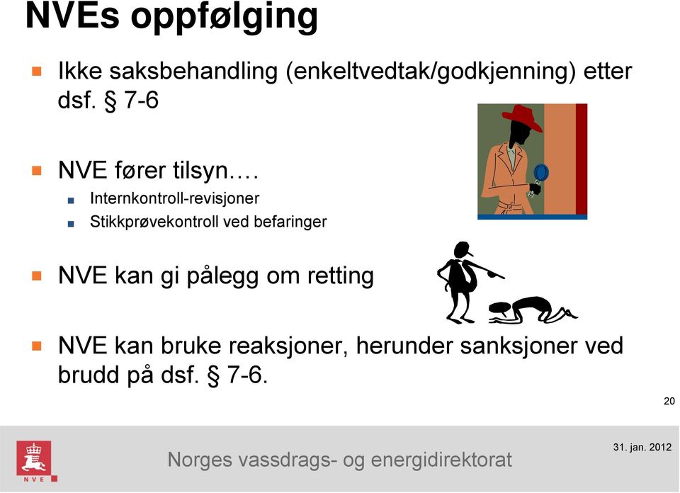 Internkontroll-revisjoner Stikkprøvekontroll ved befaringer NVE kan