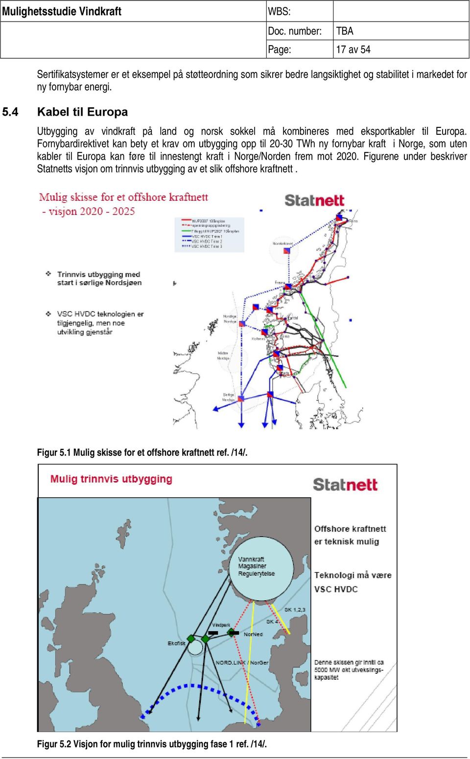 Norge/Norden frem mot 2020. Figurene under beskriver Statnetts visjon om trinnvis utbygging av et slik offshore kraftnett. Figur 5.