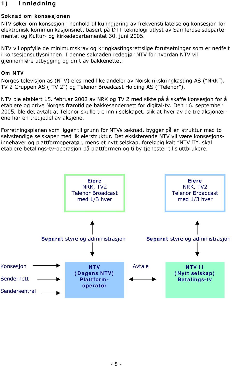 I denne søknaden redegjør NTV for hvordan NTV vil gjennomføre utbygging og drift av bakkenettet.