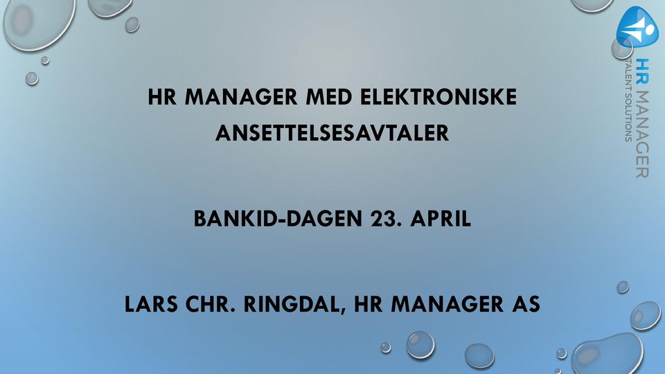 ANSETTELSESAVTALER