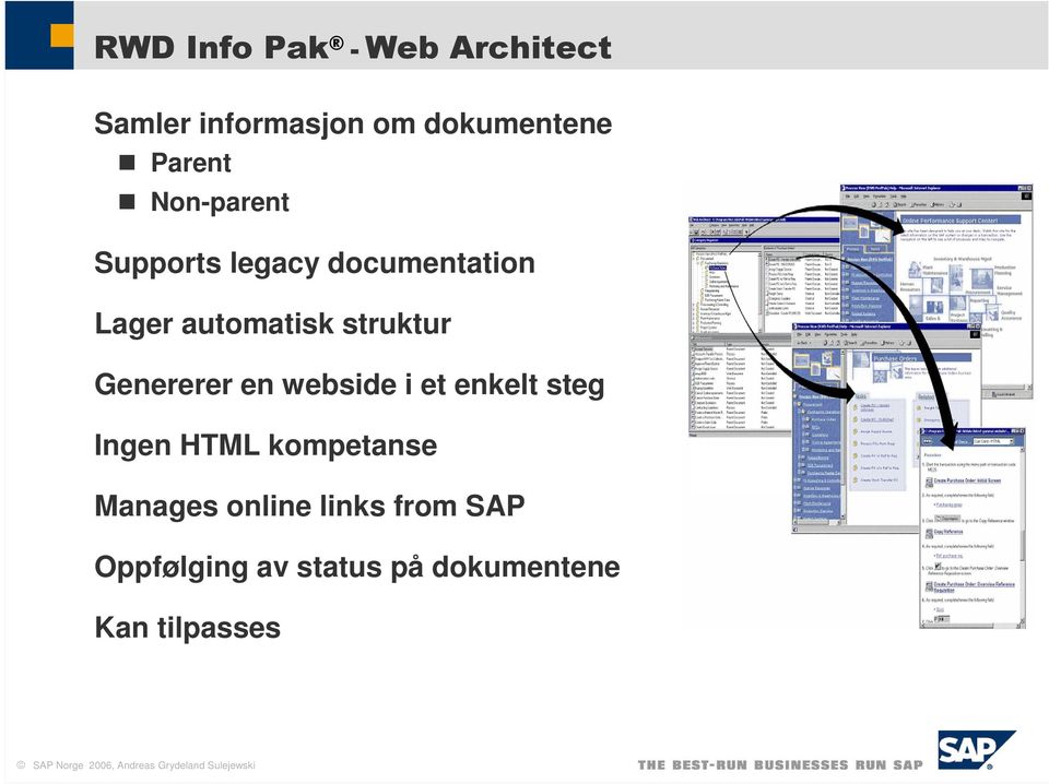 struktur Genererer en webside i et enkelt steg Ingen HTML kompetanse