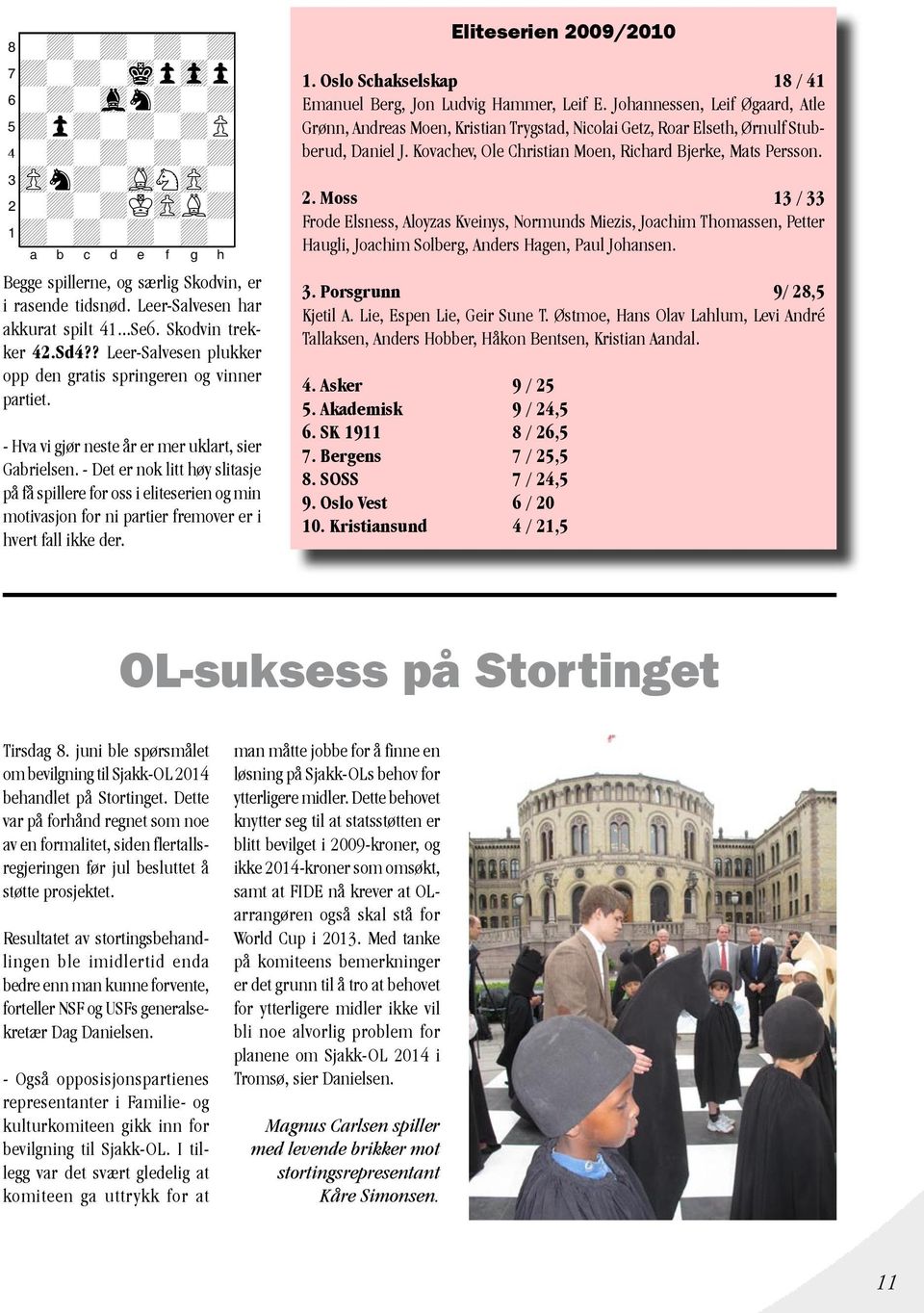 - Det er nok litt høy slitasje på få spillere for oss i eliteserien og min motivasjon for ni partier fremover er i hvert fall ikke der. Eliteserien 2009/2010 1.