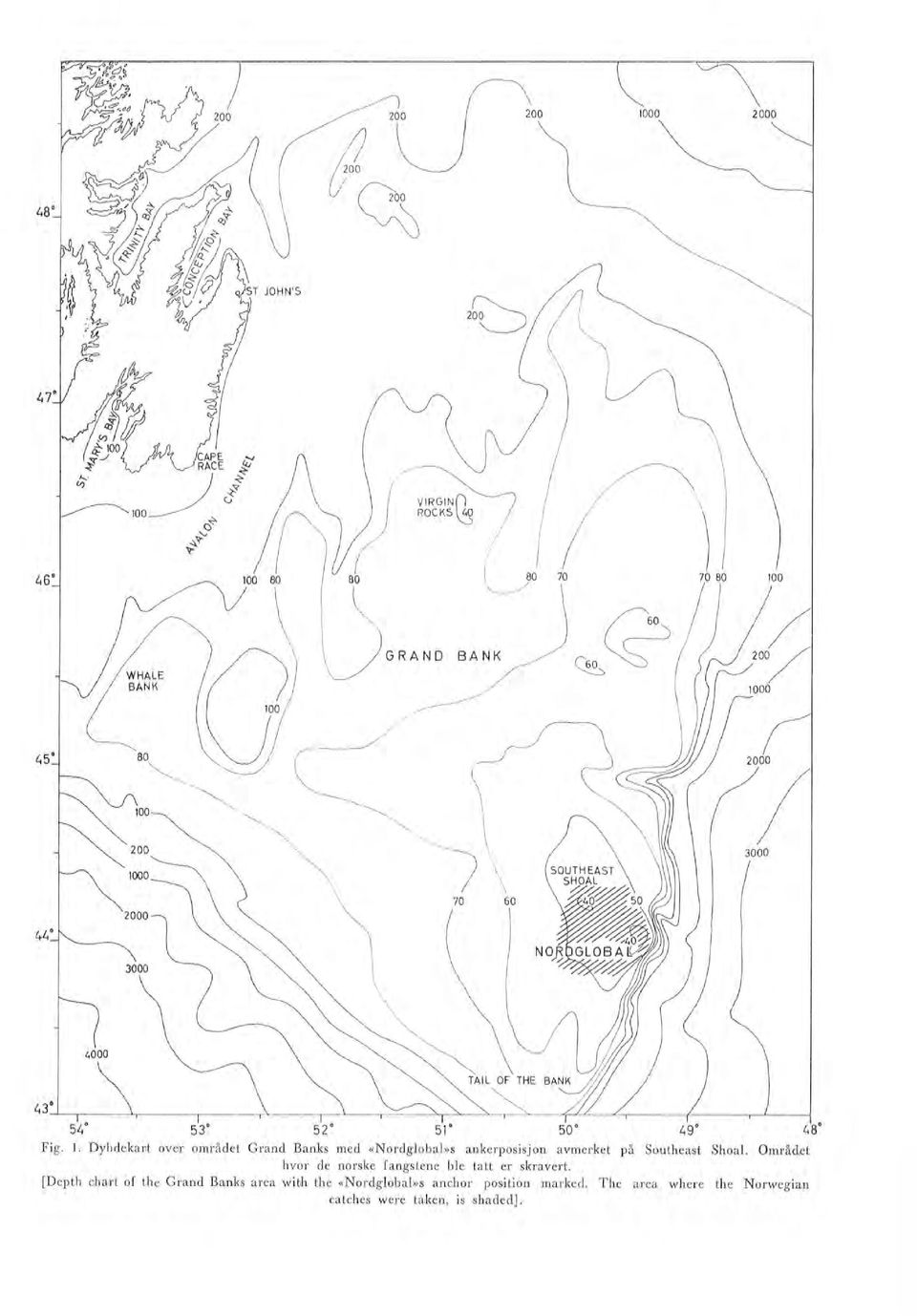 Området hvor de norske fangstene be tatt er skrævert.