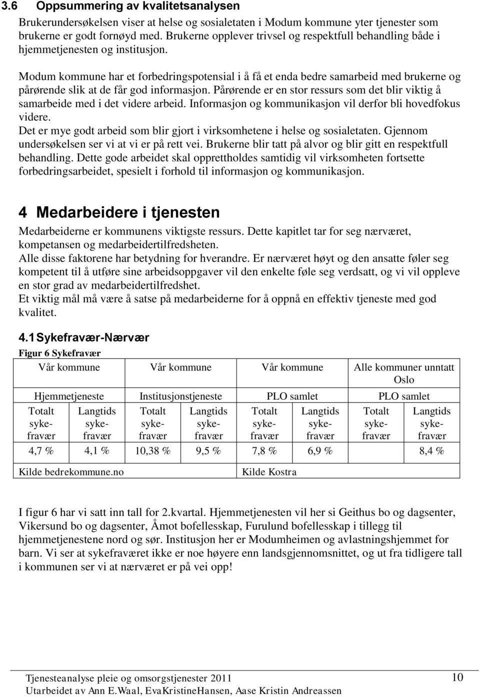 Modum kommune har et forbedringspotensial i å få et enda bedre samarbeid med brukerne og pårørende slik at de får god informasjon.