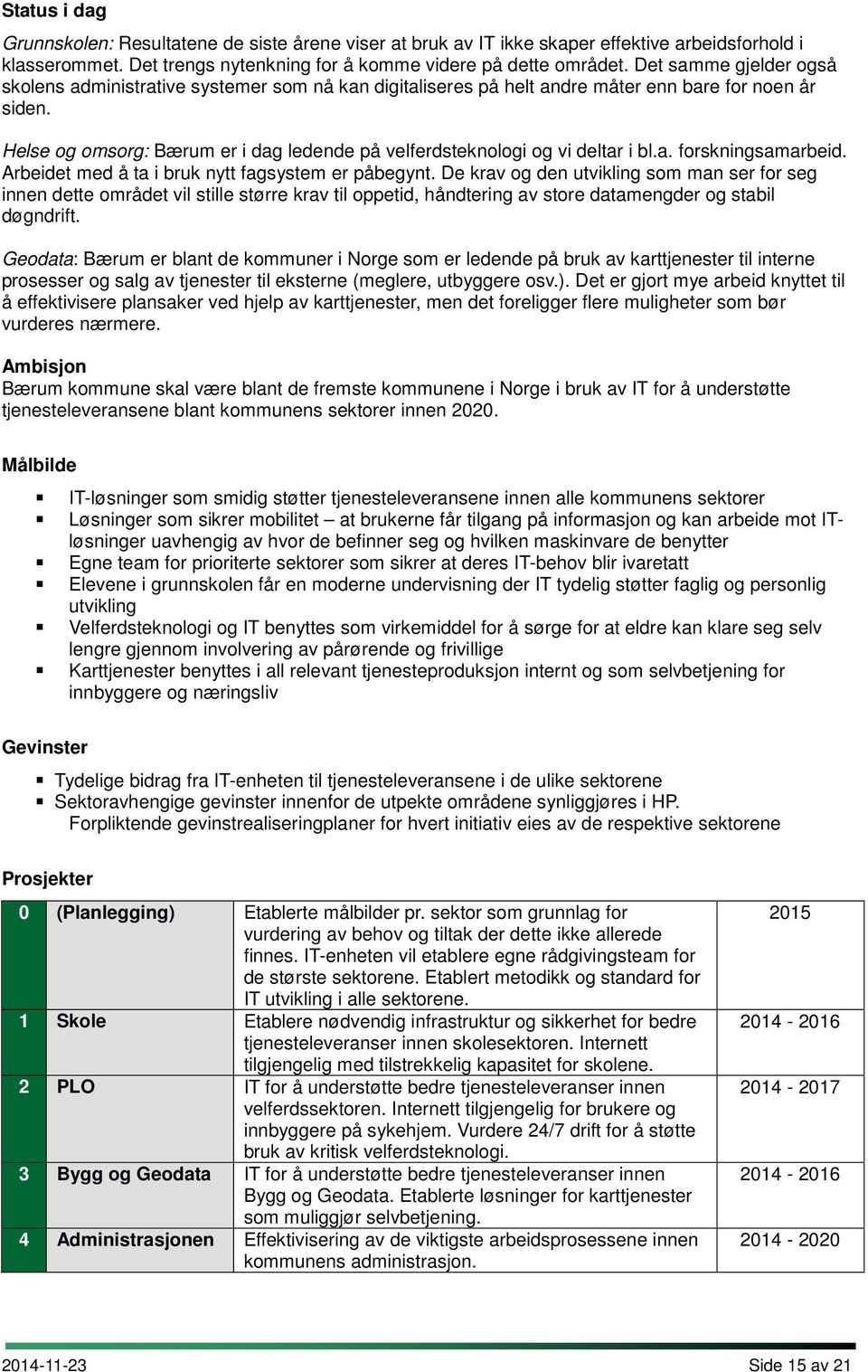 Helse og omsorg: Bærum er i dag ledende på velferdsteknologi og vi deltar i bl.a. forskningsamarbeid. Arbeidet med å ta i bruk nytt fagsystem er påbegynt.