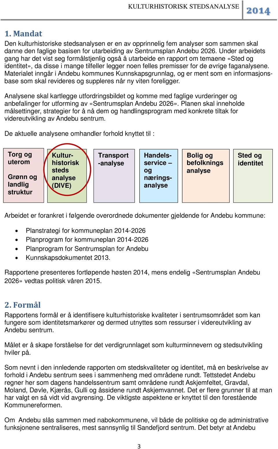 Materialet inngår i Andebu kommunes Kunnskapsgrunnlag, og er ment som en informasjonsbase som skal revideres og suppleres når ny viten foreligger.