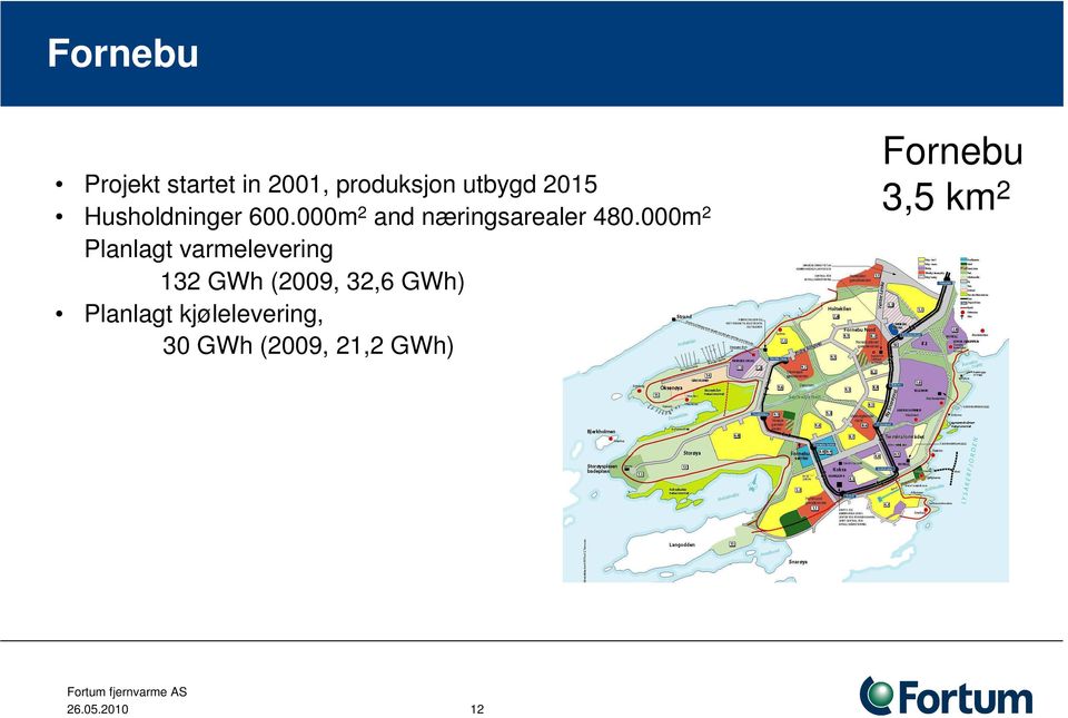 000m 2 Planlagt varmelevering 132 GWh (2009, 32,6 GWh)