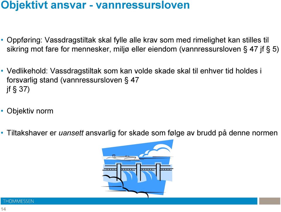 Vedlikehold: Vassdragstiltak som kan volde skade skal til enhver tid holdes i forsvarlig stand