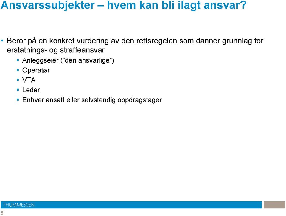 grunnlag for erstatnings- og straffeansvar Anleggseier ( den