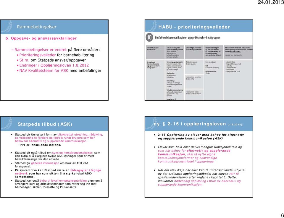 PPT er innsøkende instans. Statped gir også tilbud om syns og hørselsundersøkelser, som kan bidra til å klargjøre hvilke ASK-løsninger som er mest hensiktsmessige for den enkelte.