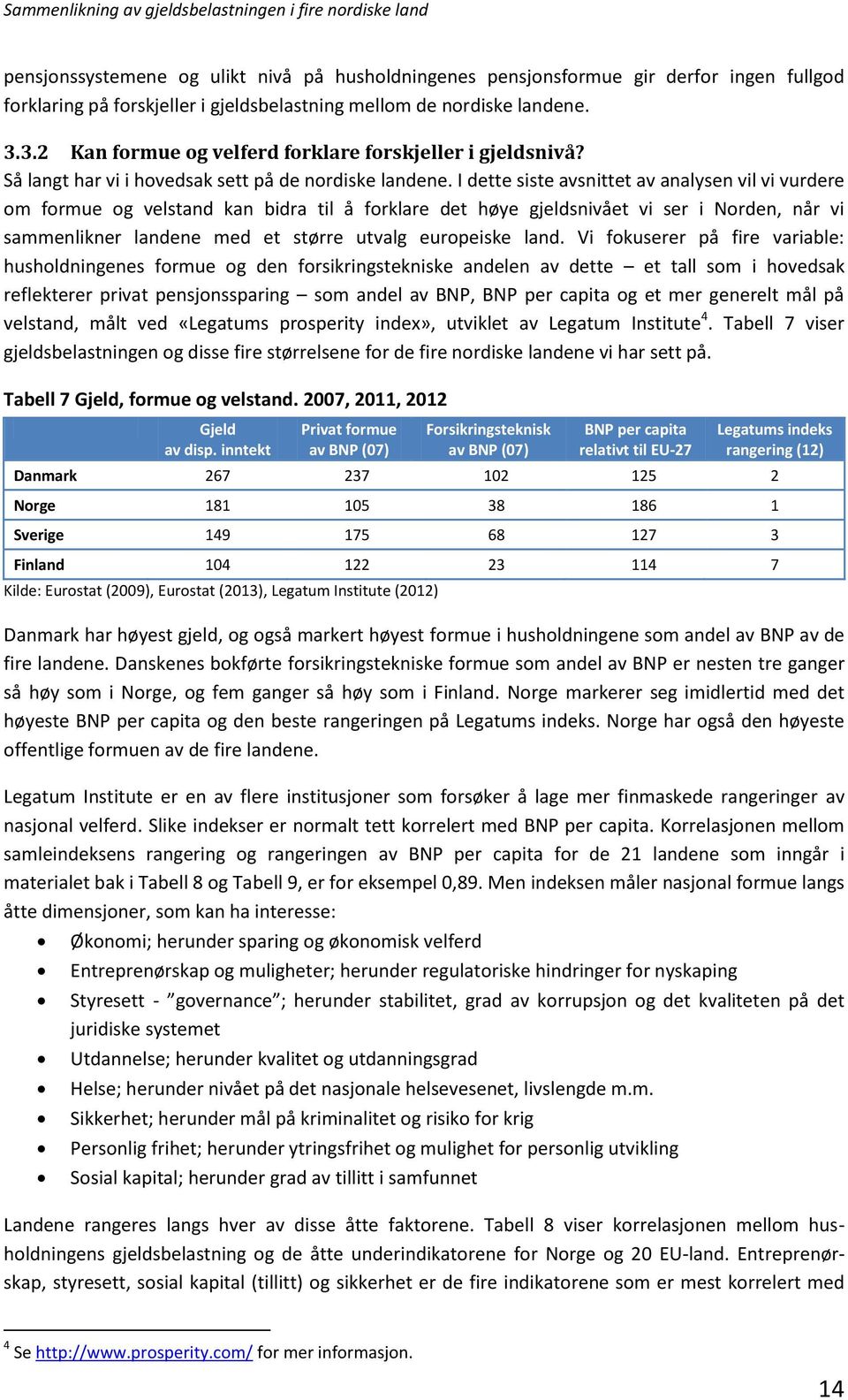 I dette siste avsnittet av analysen vil vi vurdere om formue og velstand kan bidra til å forklare det høye gjeldsnivået vi ser i Norden, når vi sammenlikner landene med et større utvalg europeiske