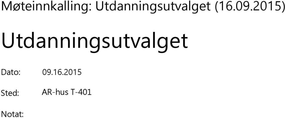 2015) Utdanningsutvalget