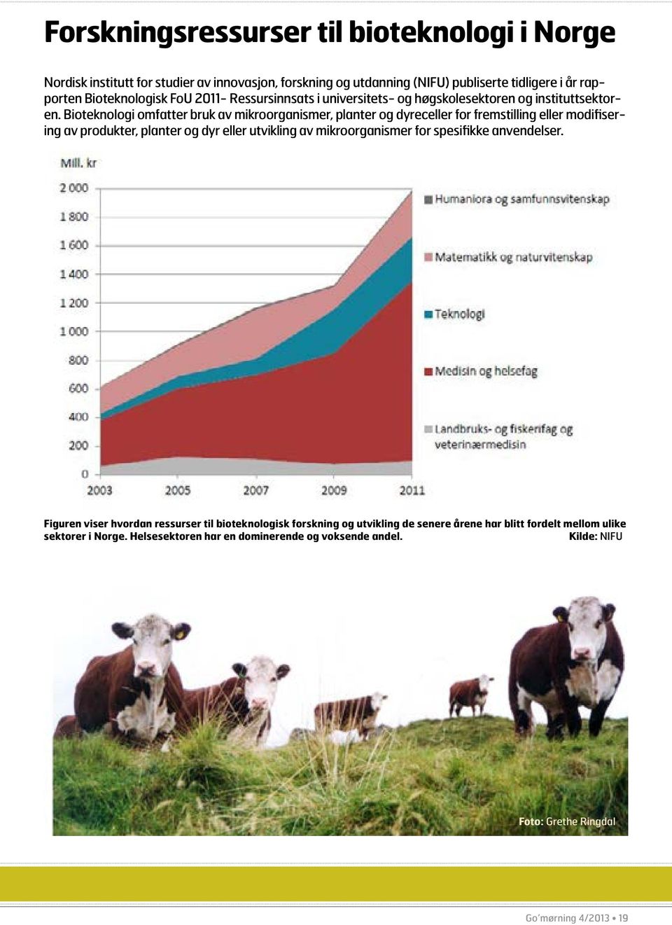 Bioteknologi omfatter bruk av mikroorganismer, planter og dyreceller for fremstilling eller modifisering av produkter, planter og dyr eller utvikling av mikroorganismer for