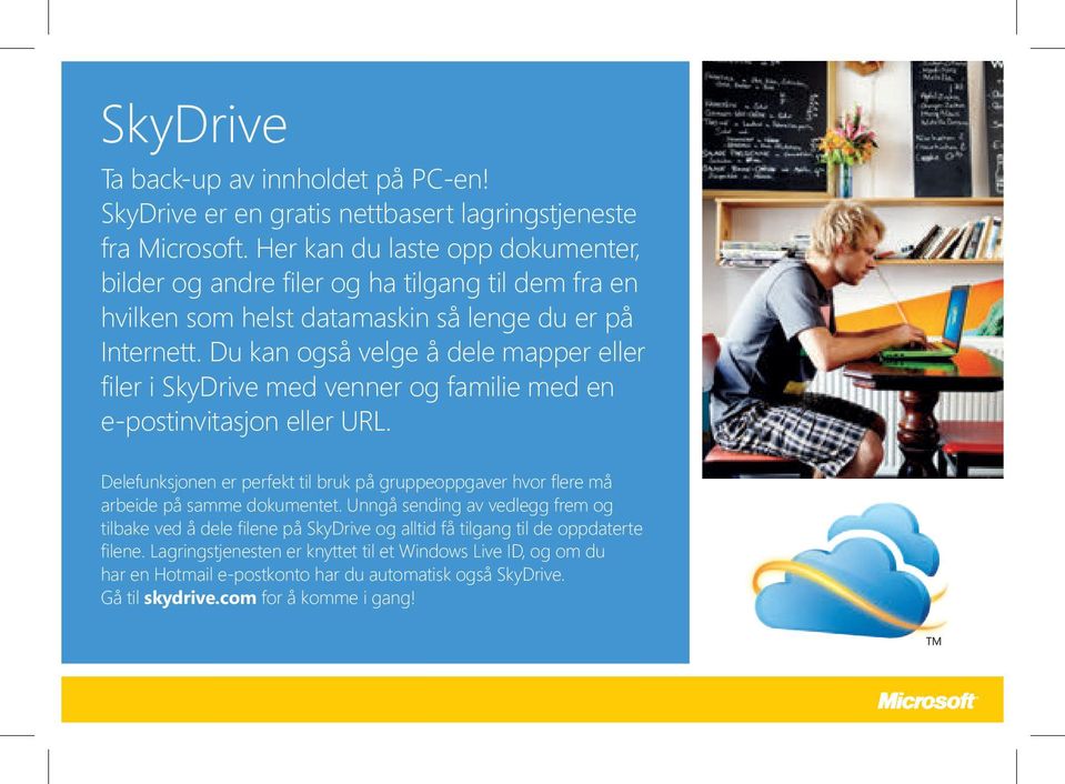 Du kan også velge å dele mapper eller filer i SkyDrive med venner og familie med en e-postinvitasjon eller URL.