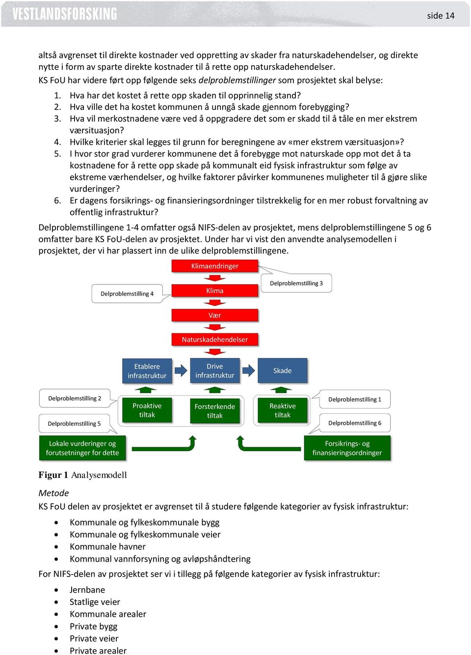 Hva ville det ha kostet kommunen å unngå skade gjennom forebygging? 3. Hva vil merkostnadene være ved å oppgradere det som er skadd til å tåle en mer ekstrem værsituasjon? 4.