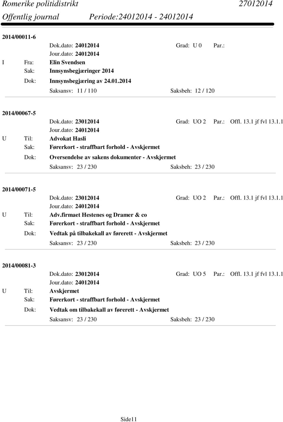 Innsynsbegjæring av 24.01.