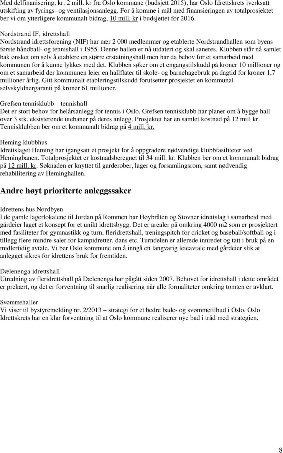 Nordstrand IF, idrettshall Nordstrand idrettsforening (NIF) har nær 2 000 medlemmer og etablerte Nordstrandhallen som byens første håndball- og tennishall i 1955.