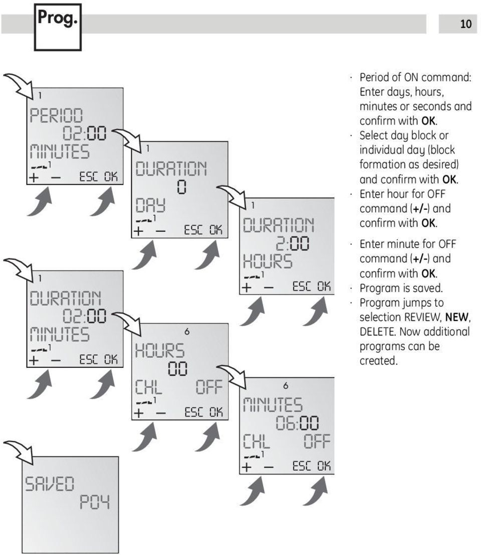 Select day block or individual day (block formation as desired) and confirm with.