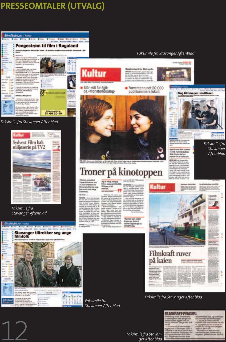 Aftenblad  Aftenblad Faksimile fra Stavanger Aftenblad 12