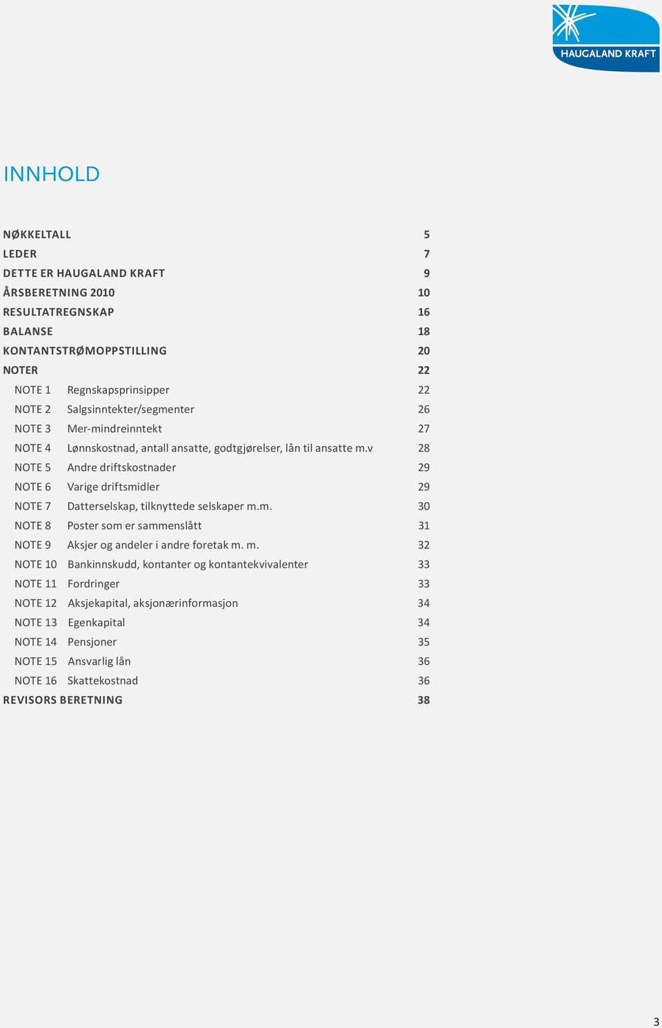 v 28 NOTE 5 Andre driftskostnader 29 NOTE 6 Varige driftsmidler 29 NOTE 7 Datterselskap, tilknyttede selskaper m.m. 30 NOTE 8 Poster som er sammenslått 31 NOTE 9 Aksjer og andeler i andre foretak m.