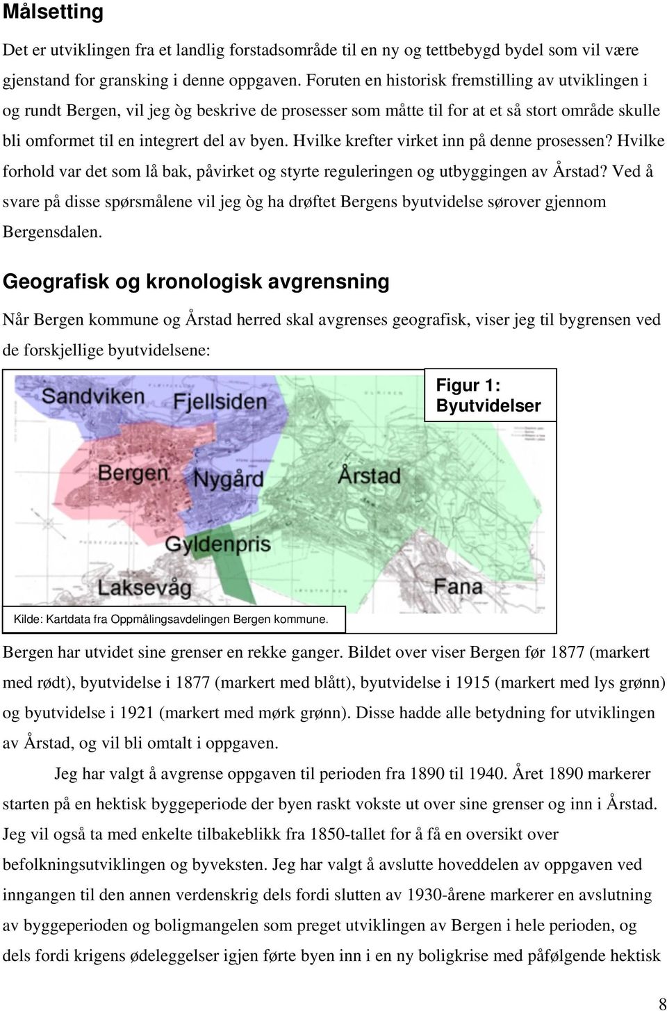 Hvilke krefter virket inn på denne prosessen? Hvilke forhold var det som lå bak, påvirket og styrte reguleringen og utbyggingen av Årstad?