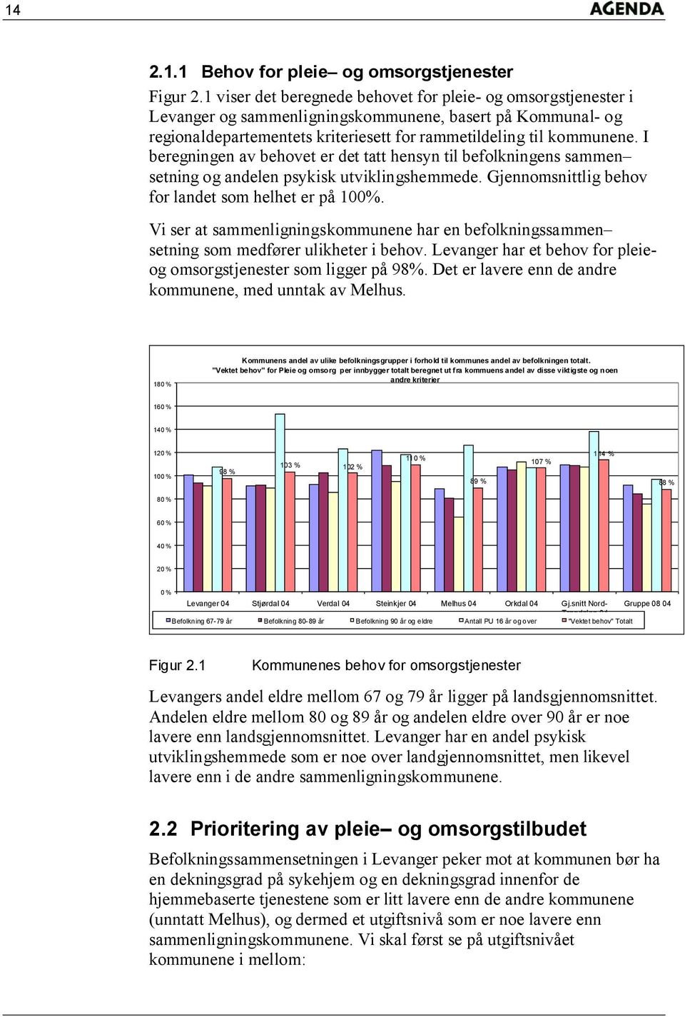 I beregningen av behovet er det tatt hensyn til befolkningens sammen setning og andelen psykisk utviklingshemmede. Gjennomsnittlig behov for landet som helhet er på 100%.