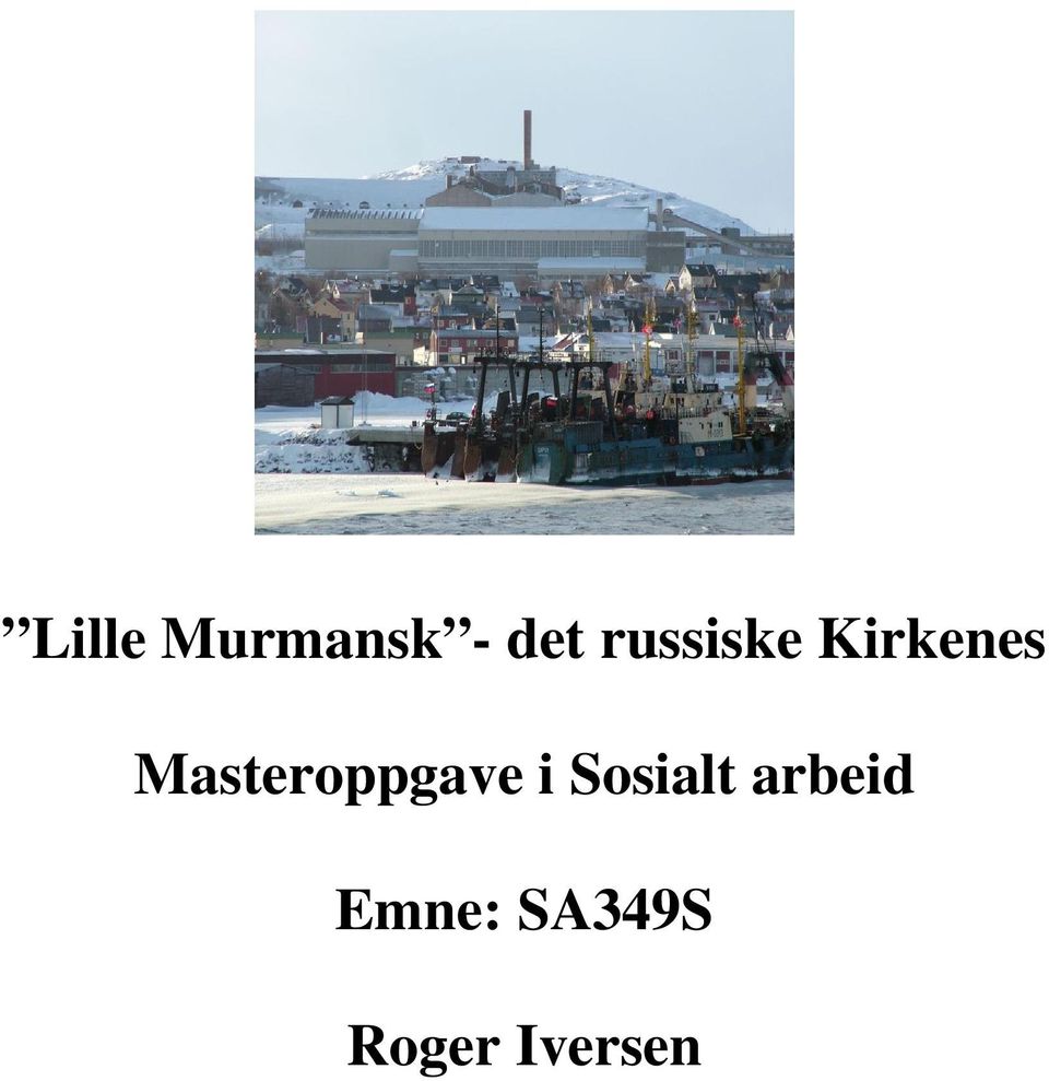 Masteroppgave i Sosialt