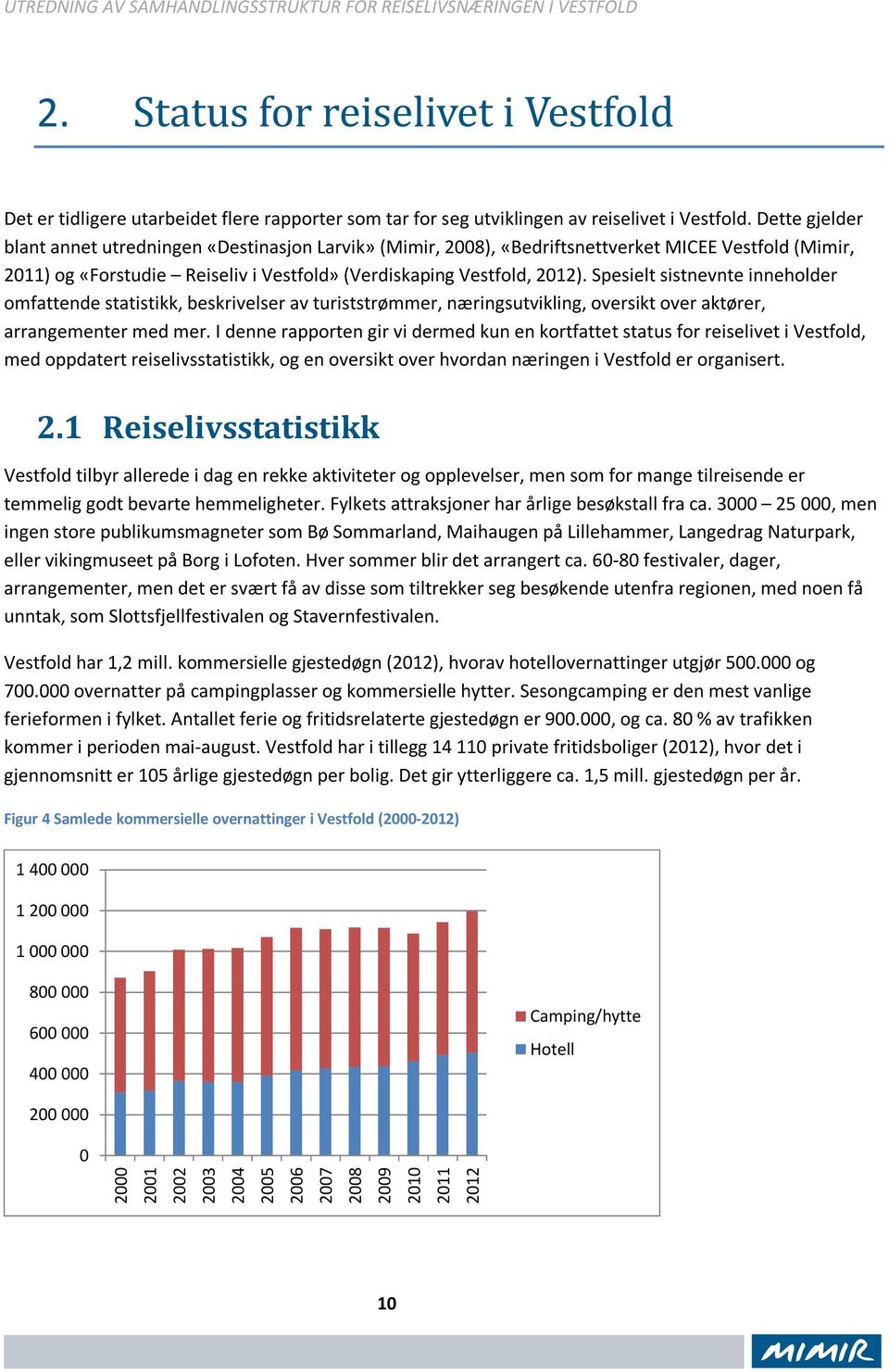 Spesielt sistnevnte inneholder omfattende statistikk, beskrivelser av turiststrømmer, næringsutvikling, oversikt over aktører, arrangementer med mer.