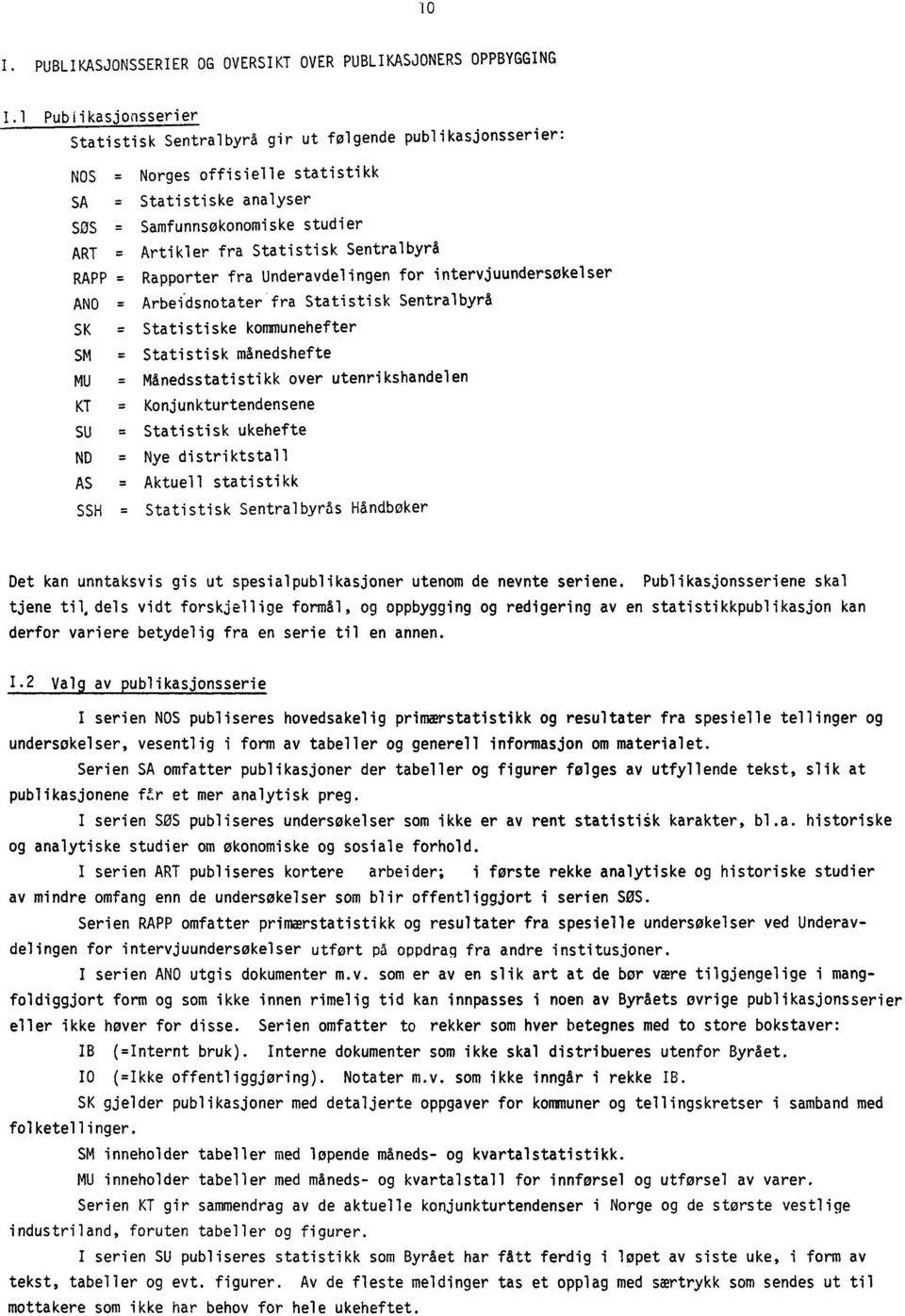 Statistisk Sentralbyrå RAPP = Rapporter fra Underavdelingen for intervjuundersøkelser ANO = Arbeidsnotater fra Statistisk Sentralbyrå SK = Statistiske kommunehefter SM = Statistisk månedshefte MU =