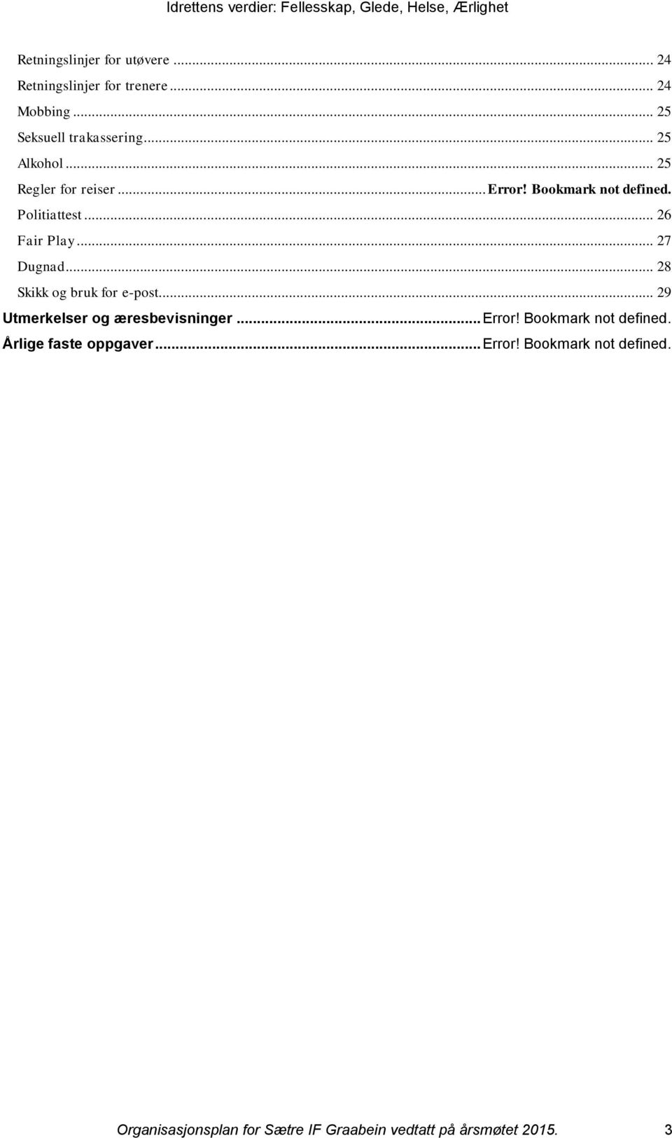 .. 27 Dugnad... 28 Skikk og bruk for e-post... 29 Utmerkelser og æresbevisninger... Error!