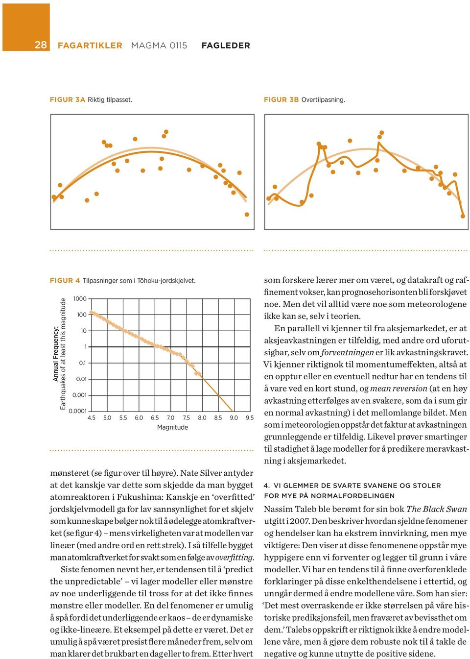 Nate Silver antyder at det kanskje var dette som skjedde da man bygget atomreaktoren i Fukushima: Kanskje en overfitted jordskjelvmodell ga for lav sannsynlighet for et skjelv som kunne skape bølger