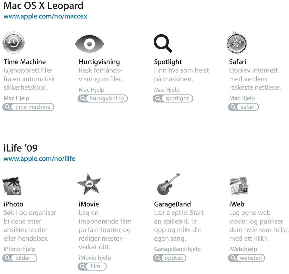 com/no/ilife iphoto Søk i og organiser bildene etter ansikter, steder eller hendelser. iphoto-hjelp bilder imovie Lag en imponerende film på få minutter, og rediger mesterverket ditt.