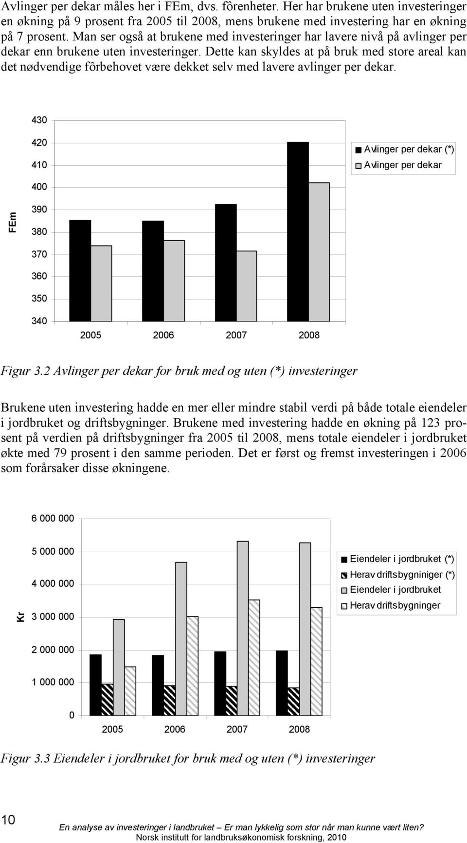 Dette kan skyldes at på bruk med store areal kan det nødvendige fôrbehovet være dekket selv med lavere avlinger per dekar.