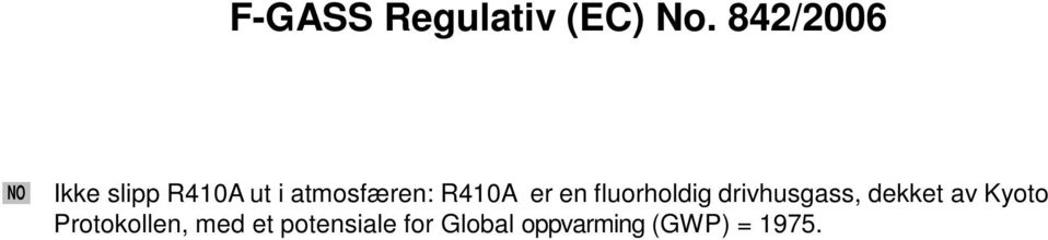 R410A er en fluorholdig drivhusgass, dekket av